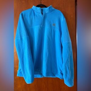adidas Turquoise Blue Quarter-Zip Fleece Pullover